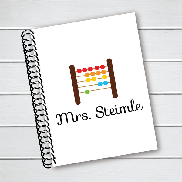 Abacus Teacher Cover - Personalized Custom Spiral Journal Notebook | NB-007
