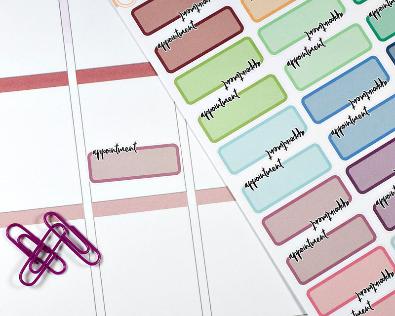 Appointment Planner Stickers and Labels  | L-194-M / 911-002-068-WH