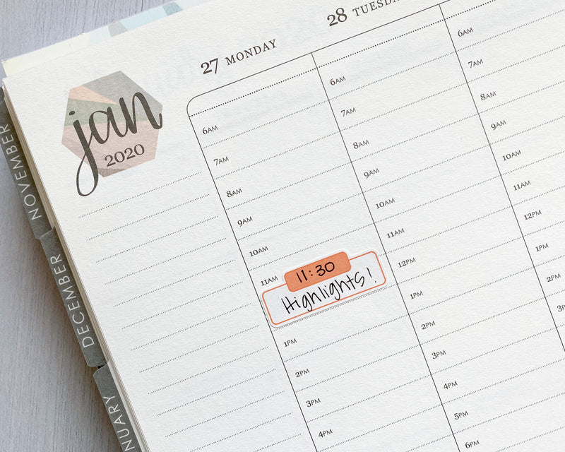 Appointment Labels with Time Slot Planner Stickers and Labels | L-218-R / 904-043-051-WH