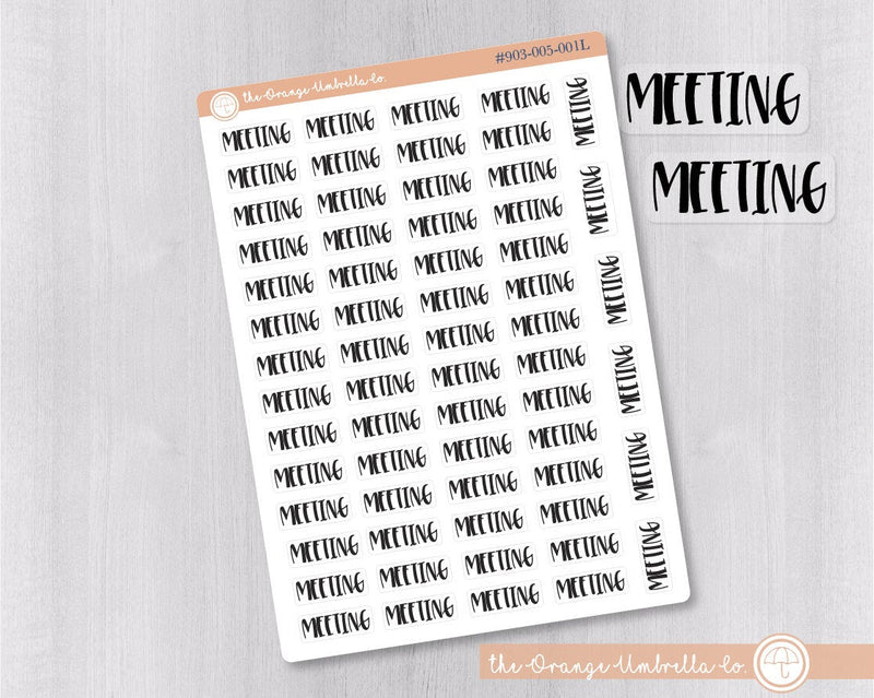 CLEARANCE | Meeting Script Planner Stickers | F1 Clear Matte | S-155-BCM