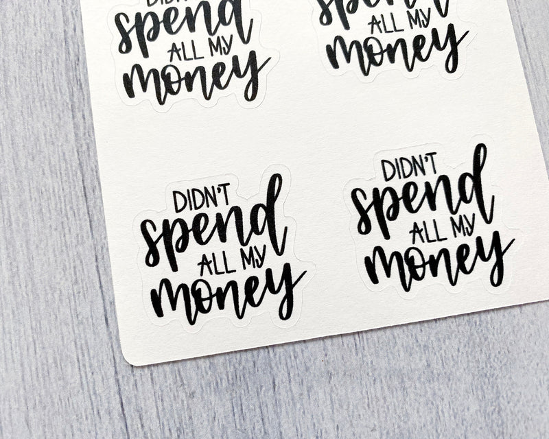 Didn't Spend All My Money Humorous Quote Script Planner Stickers | F7 | D-034-B