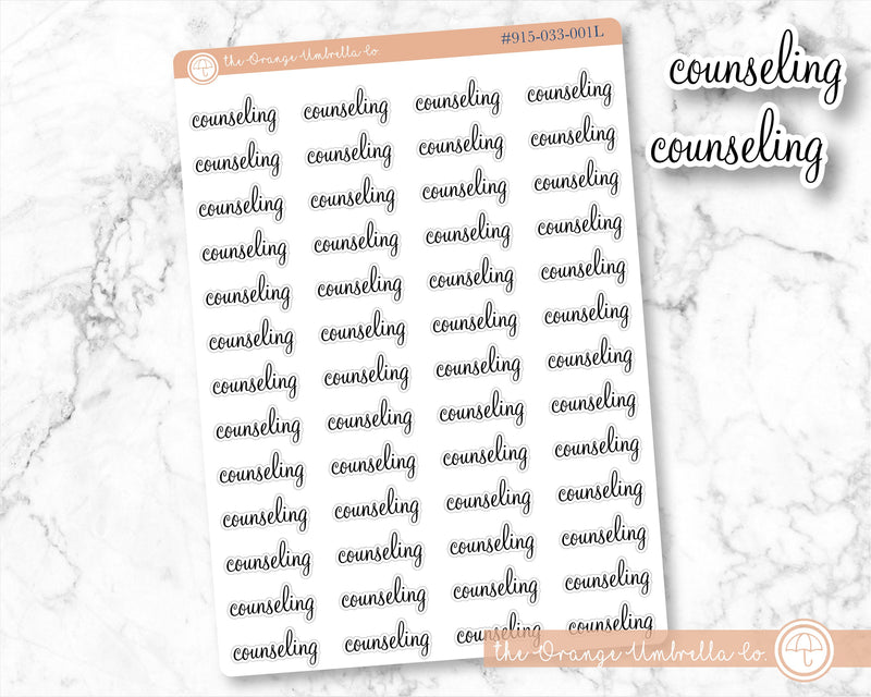 CLEARANCE | Counseling Script Planner Stickers | F4 | S-950-B / 915-033-001-WH
