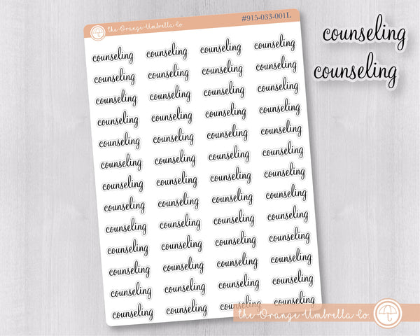 CLEARANCE | Counseling Script Planner Stickers | F4 Clear Matte | S-950-BCM
