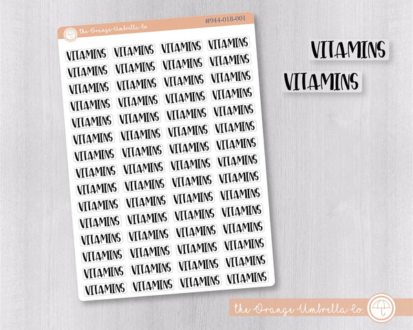 CLEARANCE | Vitamins Script Planner Stickers | F1 Clear Matte | S-201-BCM