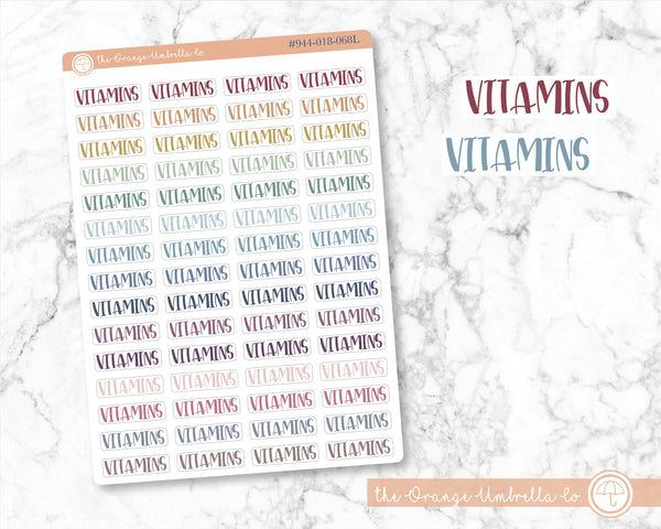 CLEARANCE | Vitamins Script Planner Stickers | F1 | S-201-M / 944-018-068-WH