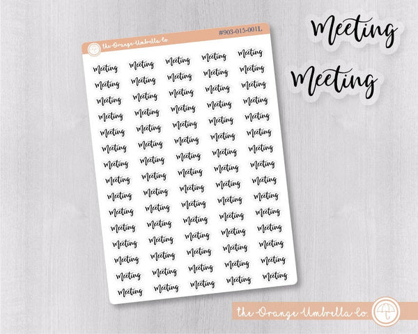 CLEARANCE | Meeting Script Planner Stickers | F2 Clear Matte | S-156-BCM