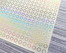 Outline Mini Circle Planner Stickers | Circle Clear Holo Foil | B-136-CF-HO
