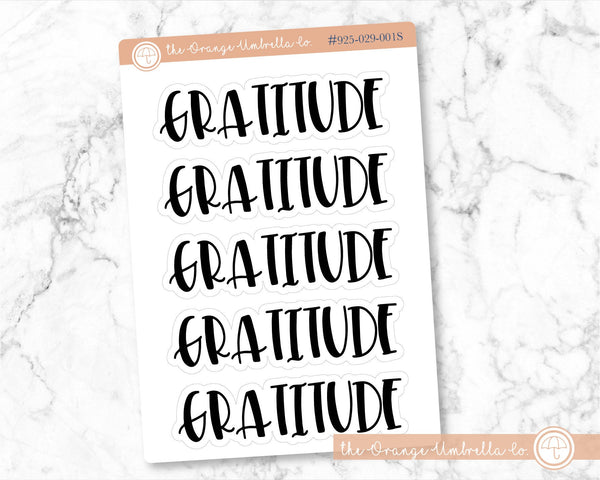 Gratitude Header Script Planner Stickers | F1 | S-112-B