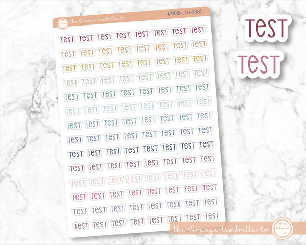 CLEARANCE | Test Script Planner Stickers | F3 | S-309-M