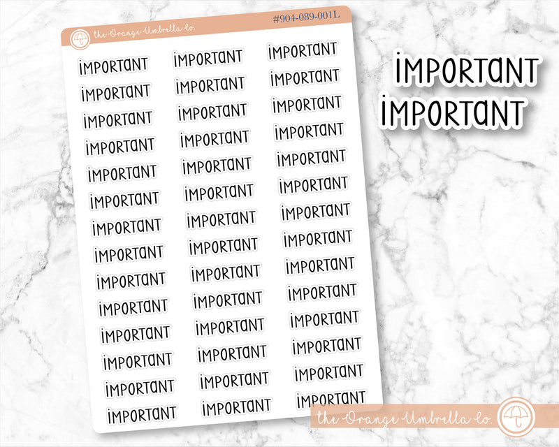 CLEARANCE | Important Script Planner Stickers | F3 | S-891-B
