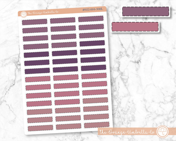 Stitched Skinny Event Planner Stickers, Muted Purples/Pinks Color Appointment Planning Labels (#922-004-308-WH)
