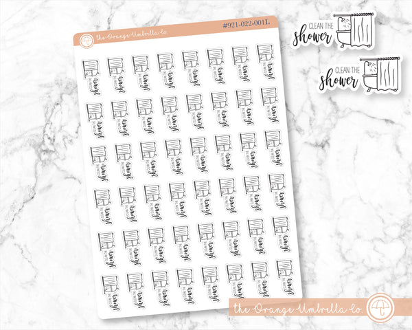 Clean The Shower Icon Script Planner Stickers and Labels | F2 |  E-135 / 921-022