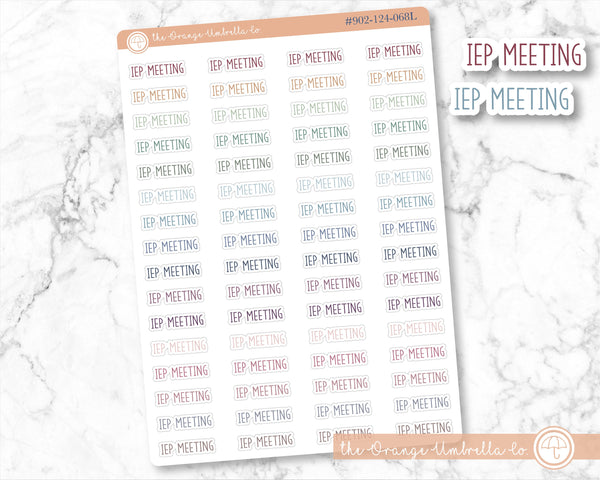 CLEARANCE | IEP Meeting Script Planner Stickers | F3  | 902-124-068L-WH