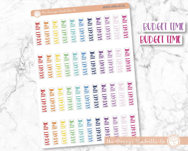 CLEARANCE | Budget Time Script Planner Stickers | F1 | 905-096-051L-WH