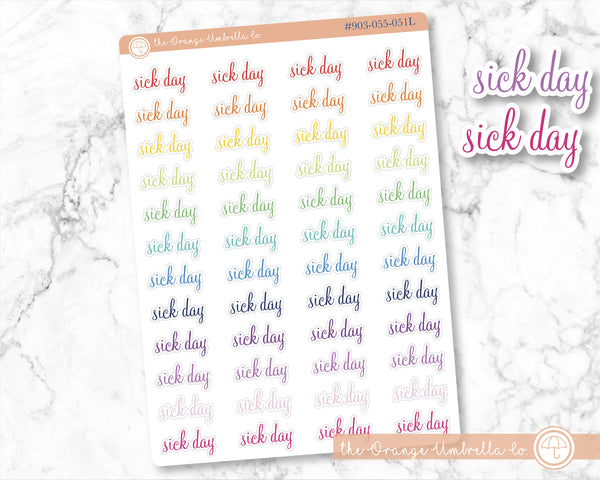 CLEARANCE | Sick Day Script Planner Stickers | F4  | S-670-R