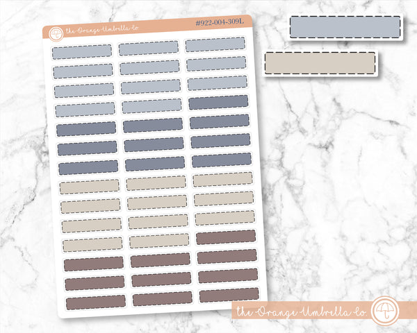 Stitched Skinny Event Planner Stickers, Neutral Color Appointment Planning Labels (#922-004-309-WH)