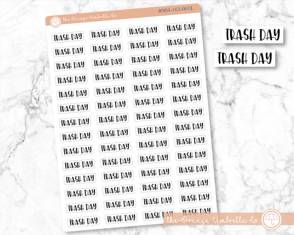 CLEARANCE | Trash Day Script Planner Stickers | F1 | S-061 / 904-163-001L-WH
