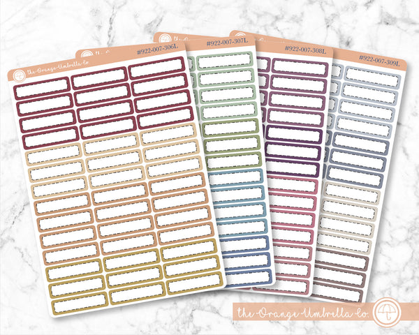 Stitched Event Planner Labels, Stitched Outline Appointment Planner Stickers, Color Print Planning Labels (#922-007-306L-WH)