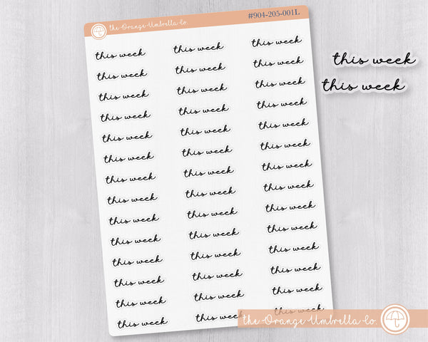 CLEARANCE | This Week Script Planner Stickers | F5 Clear Matte | S-255-BCM
