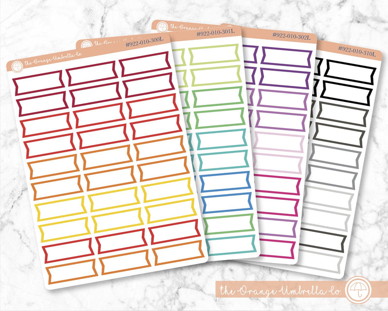 Double Flag Planner Labels, Flag Outline Planner Stickers, Color Print Planning Labels (
