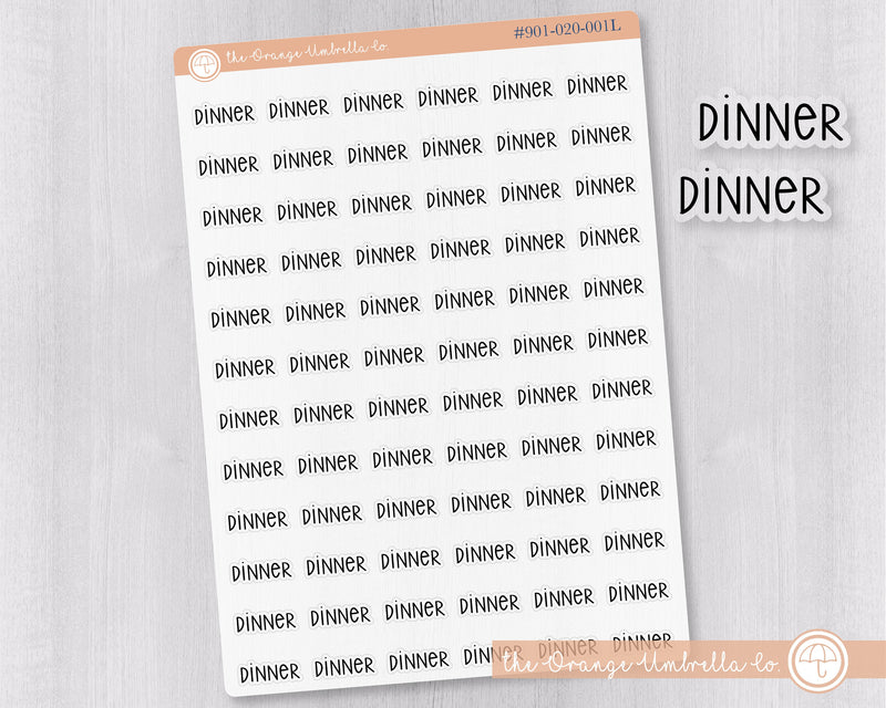 CLEARANCE | Dinner Script Planner Stickers | F3 Clear Matte | S-124-BCM