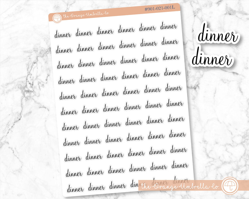 CLEARANCE | Dinner Script Planner Stickers | F4  | 901-021-001L-WH