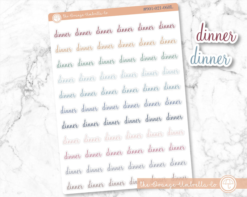 CLEARANCE | Dinner Script Planner Stickers | F4  | 901-021-001L-WH