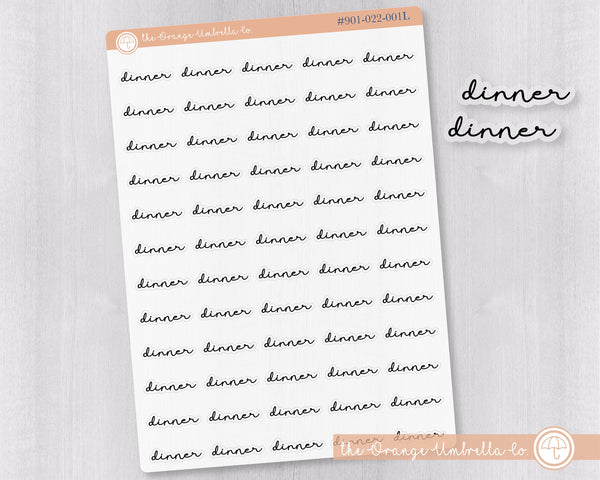 CLEARANCE | Dinner Script Planner Stickers | F5 Clear Matte | S-126-BCM