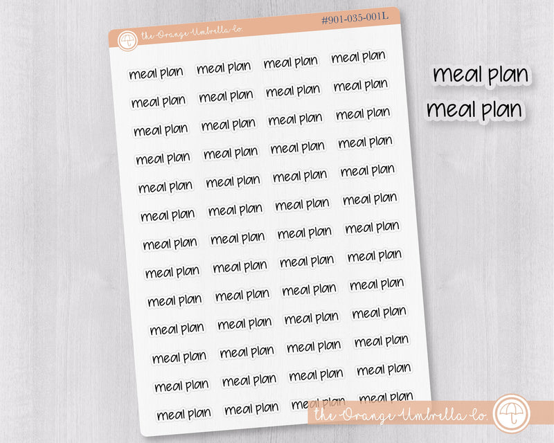 CLEARANCE | Meal Plan Jen Plans Script Planner Stickers | FJP Clear Matte | S-145-BCM