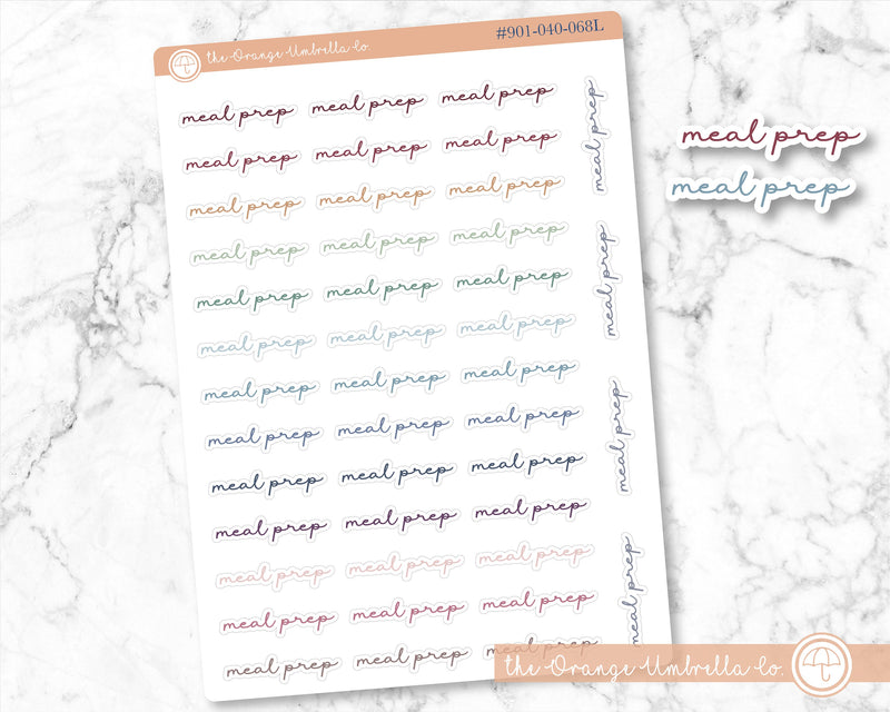CLEARANCE | Meal Prep Script Planner Stickers | F5 | S-099 / 901-040