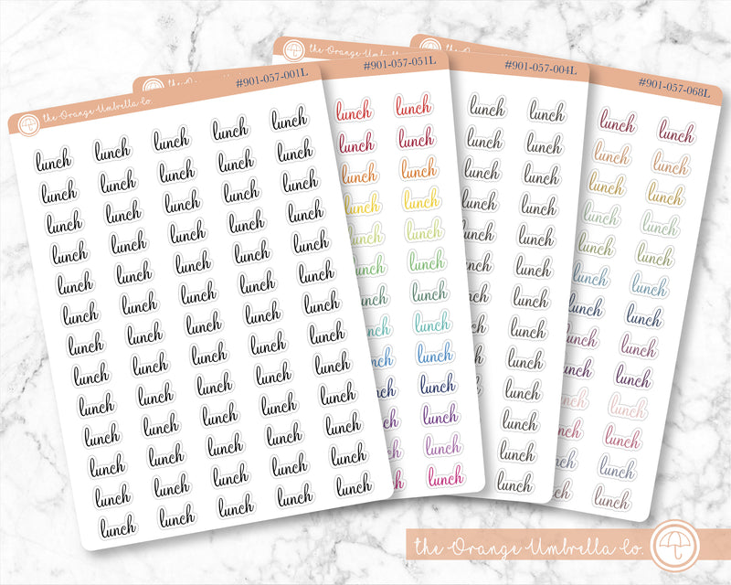 CLEARANCE | Lunch Script Planner Stickers | F4 | S-131 / 901-057-001L-WH