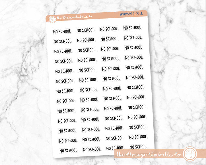 CLEARANCE | No School Script Planner Stickers | F3  | S-619