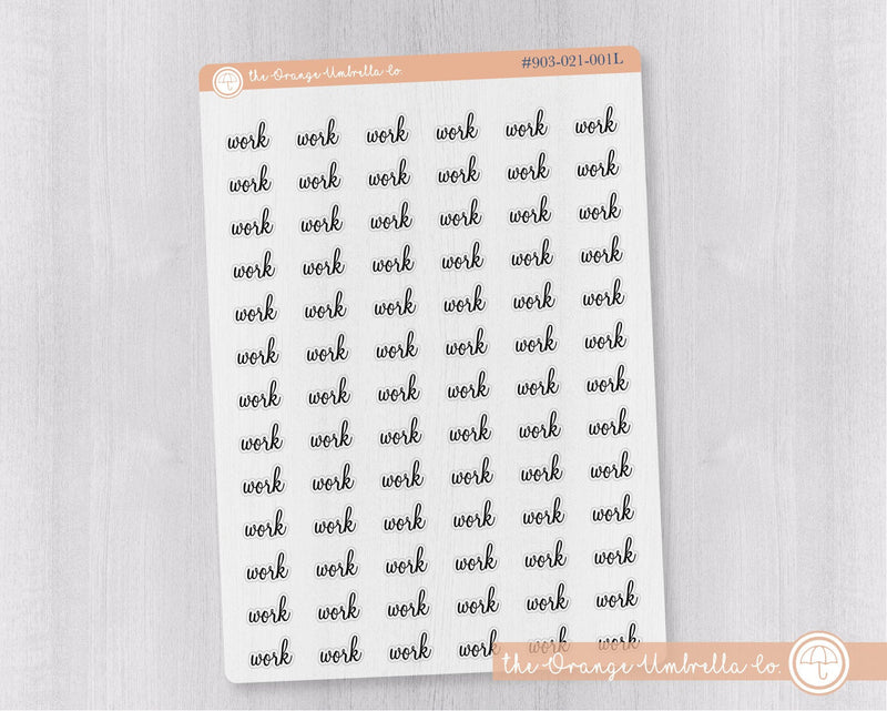 CLEARANCE | Work Script Planner Stickers | F4 Clear Matte | S-576-BCM