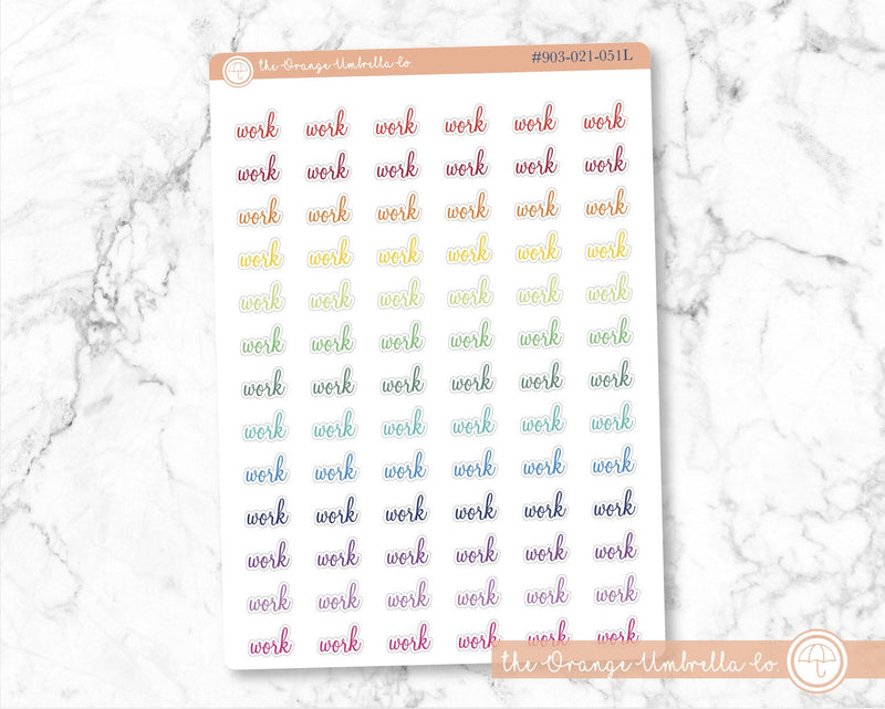 CLEARANCE | Work Script Planner Stickers | F4 | S-576