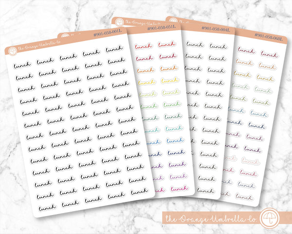 CLEARANCE | Lunch Script Planner Stickers | F5 | S-132 / 901-058-001L-WH