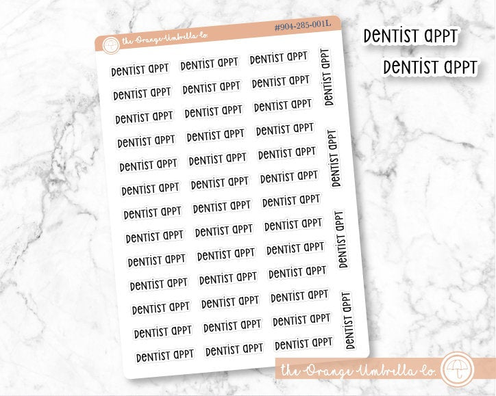 CLEARANCE | Dentist Appt Script Planner Stickers | F3  | 904-285 / S-019