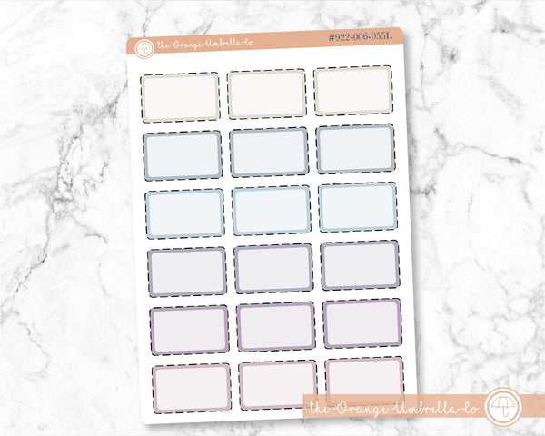 Stitched Half Box Labels, ECLP Flora Appointment Labels, Color Print Basic Event Planner Stickers (#922-006-055-WH)