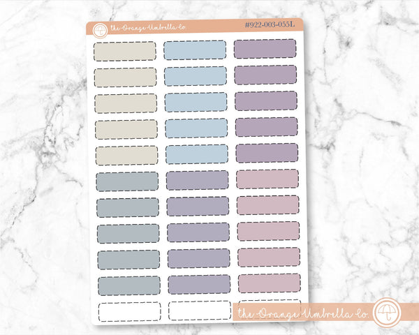 Stitched Event Labels, ECLP Flora Color Appointment Labels, Basic Event Planner Stickers (#922-003-055L-WH)