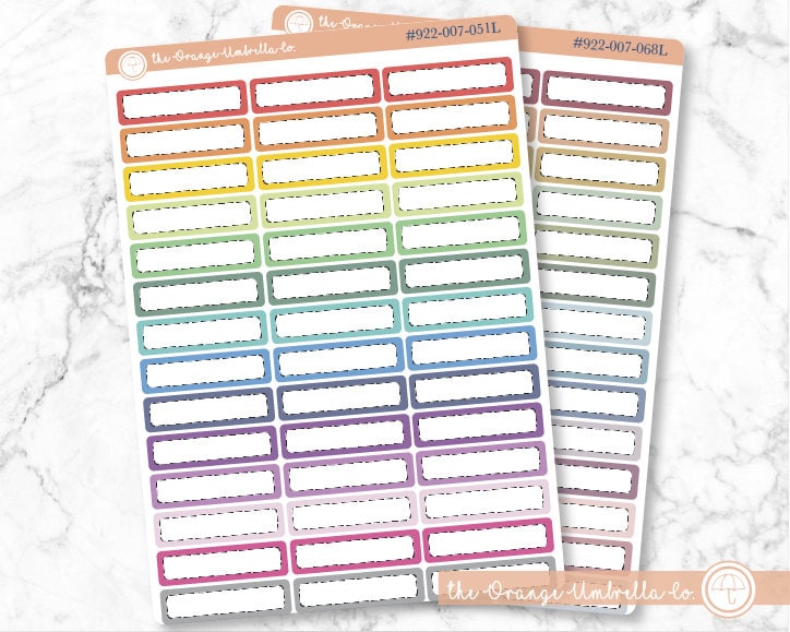 Stitched Event Planner Labels, Stitched Outline Appointment Planner Stickers, Color Print Planning Labels (