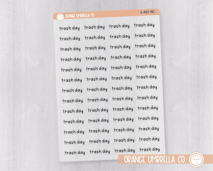 CLEARANCE | Trash Day Julie's Plans Script Planner Stickers | JF Clear Matte | S-467-BCM