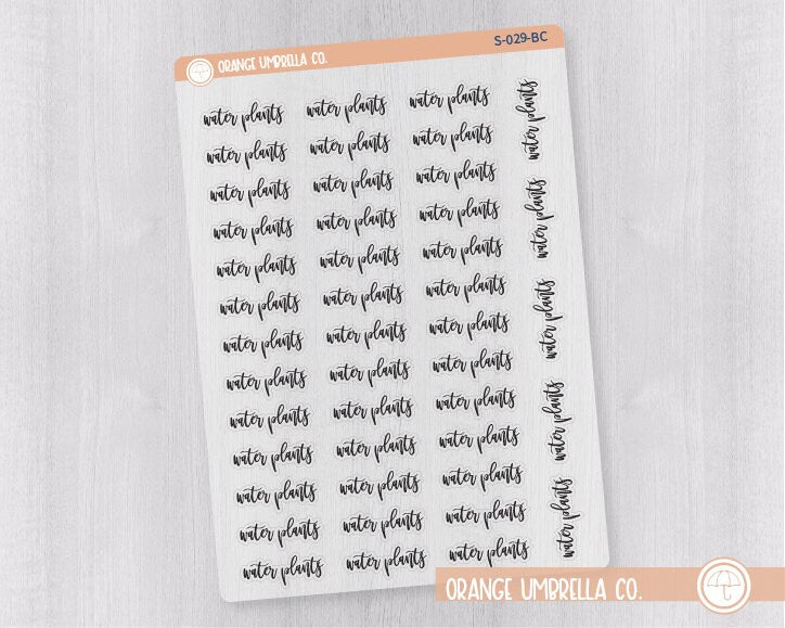 CLEARANCE | Water Plants Script Planner Stickers | F2 Clear Matte | S-029-BCM