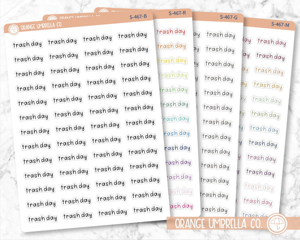 CLEARANCE | Trash Day Julie's Plans Script Planner Stickers | JF | S-467