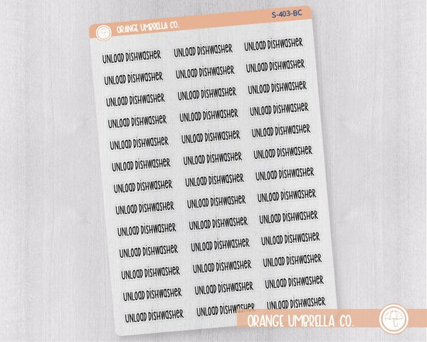 CLEARANCE | Unload Dishwasher Script Planner Stickers | F3 Clear Matte | S-403-BCM