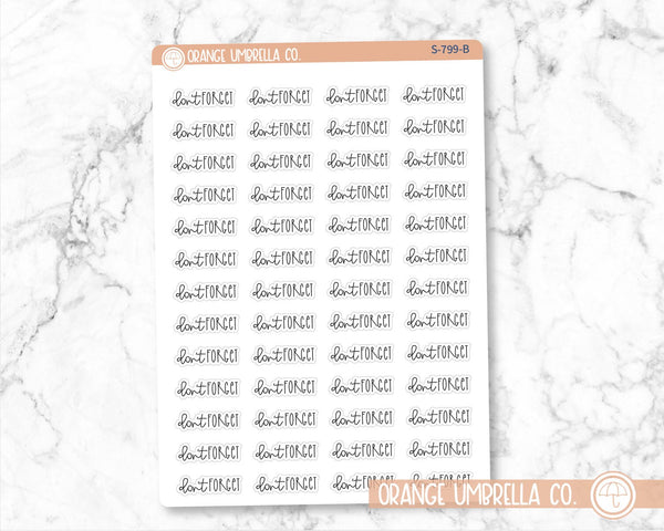 CLEARANCE | Don't Forget Script Planner Stickers | FC12 | S-799-B