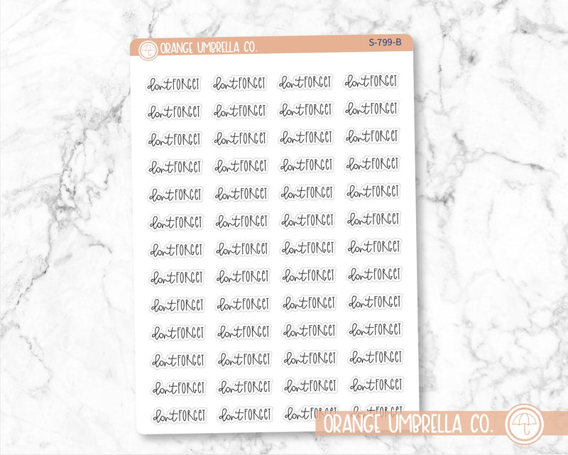 CLEARANCE | Don't Forget Script Planner Stickers | FC12 | S-799-B