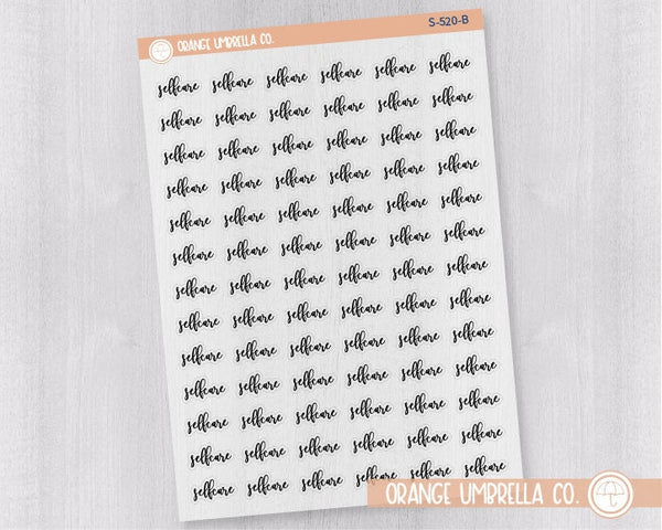 CLEARANCE | Selfcare Script Planner Stickers | F2 Clear Matte | S-520-BCM