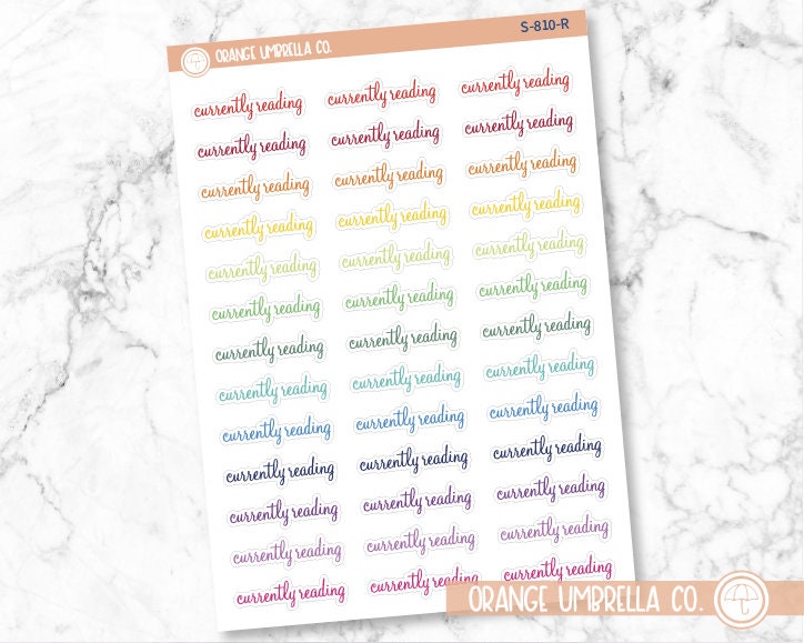 CLEARANCE | Currently Reading Script Planner Stickers | F4 | S-810