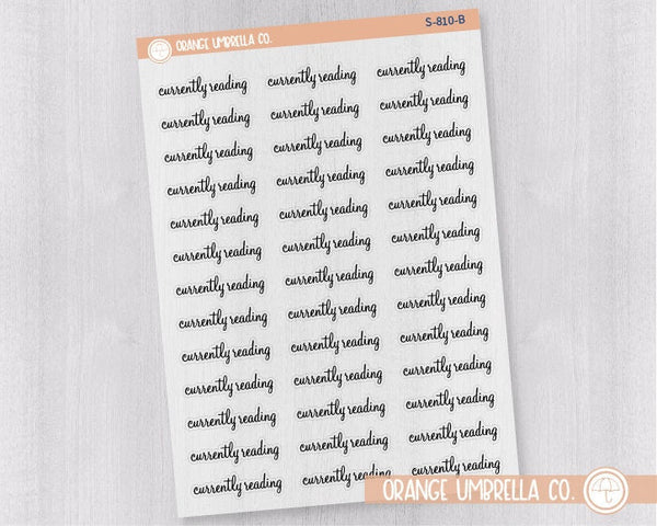 CLEARANCE | Currently Reading Script Planner Stickers | F4 Clear Matte | S-810-BCM
