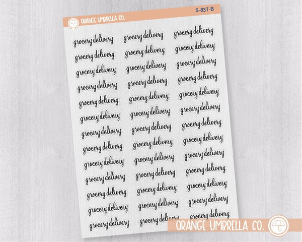 CLEARANCE | Grocery Delivery Script Planner Stickers | F4 Clear Matte | S-837-BCM