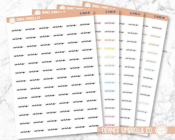 CLEARANCE | Wins Script Planner Stickers | F5 | S-546